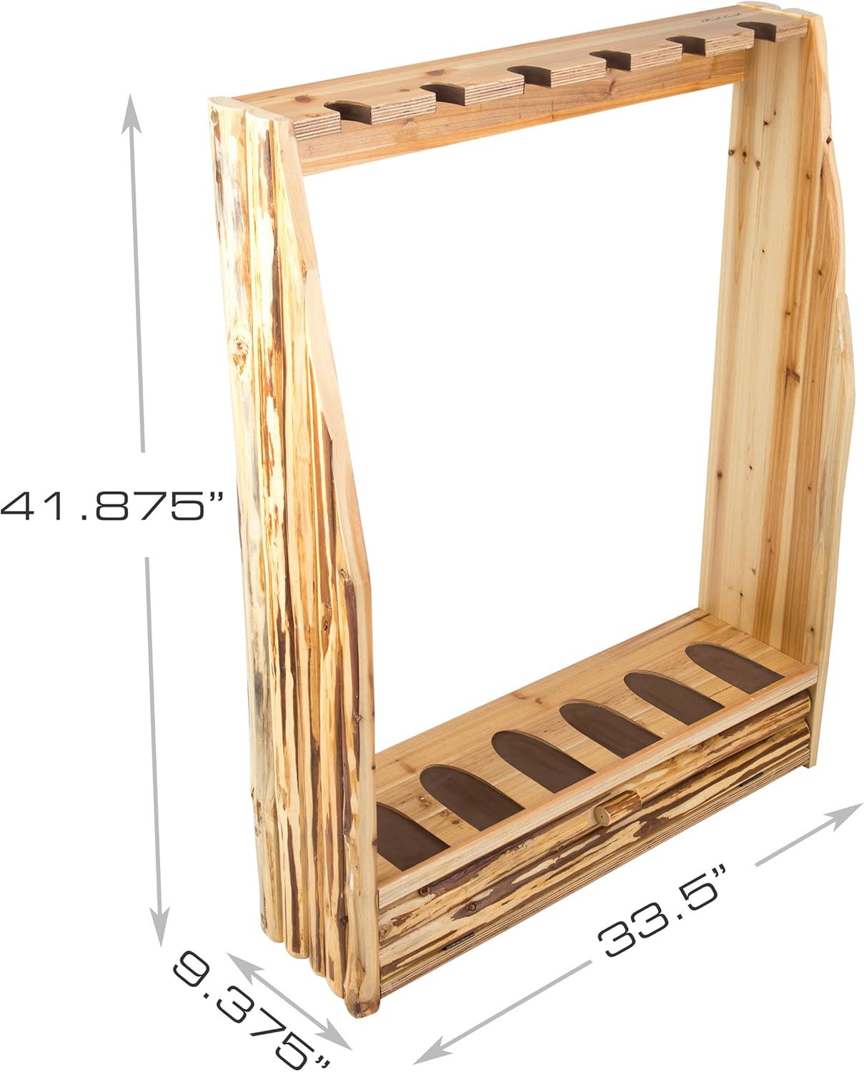 Rush Creek Creations unisex adult Rustic Pine Standing Indoor 6 Rifle Shotgun Storage Rack, Rustic Pine, 34 L x 9.5 W 42 H US