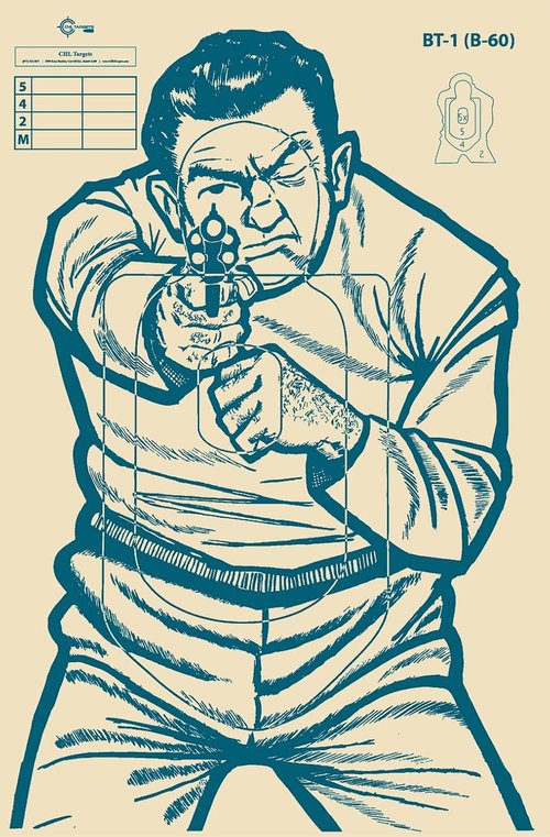 ICE-QT Targets, US Immigration & Customs, Paper Shooting Targets Silhouette,Police Silhouette Target, B-60 Target, Law Enforcement Firearms Qualification, Shooting Range Targets, Pistol Rifle Gun Targets