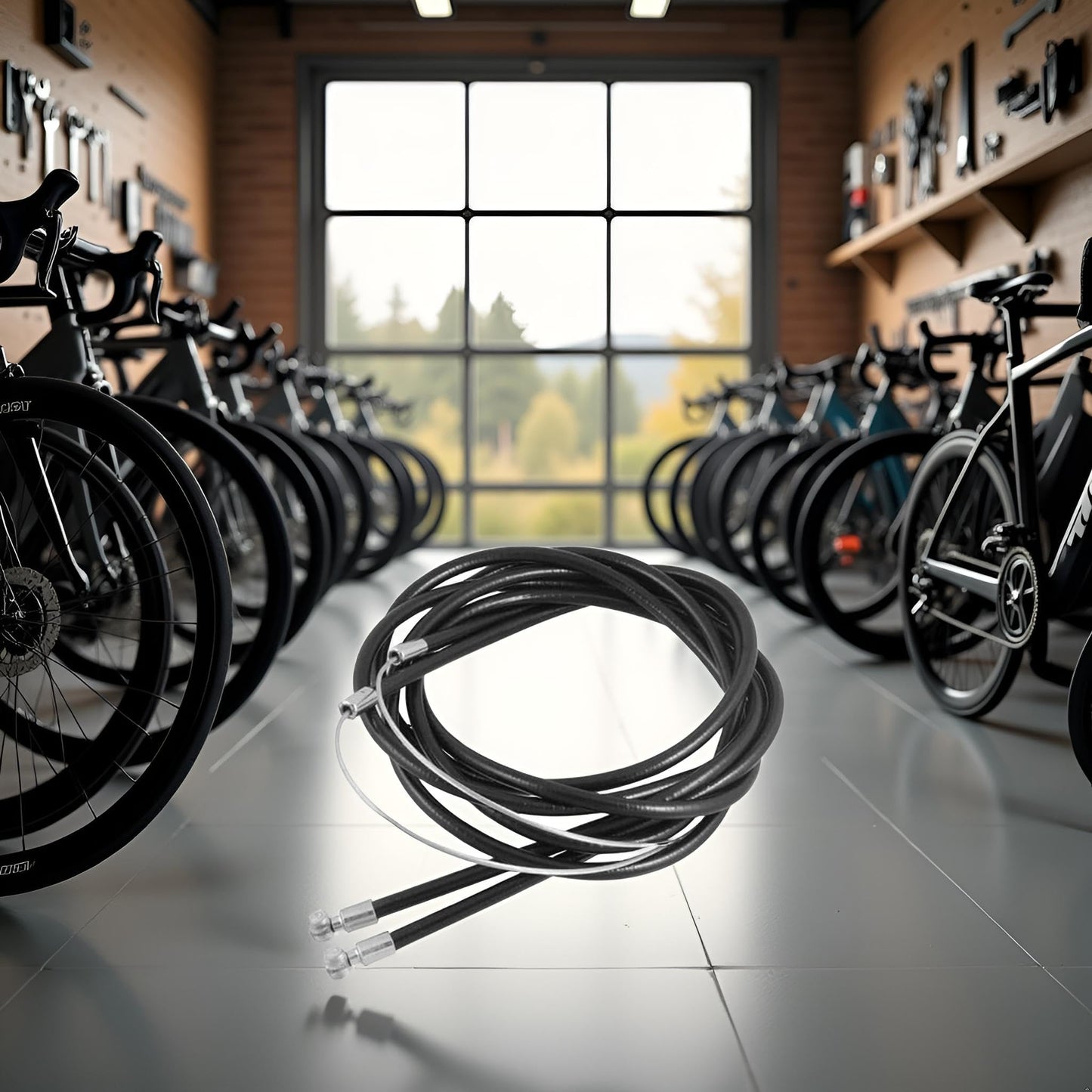 1 Pair Black Bike Brake Cable,Bike Brake Wire Set,Front and Rear Brake Cable for Road Bike and Common Bike,Bike Brake Cables and Housing,Brake Parts