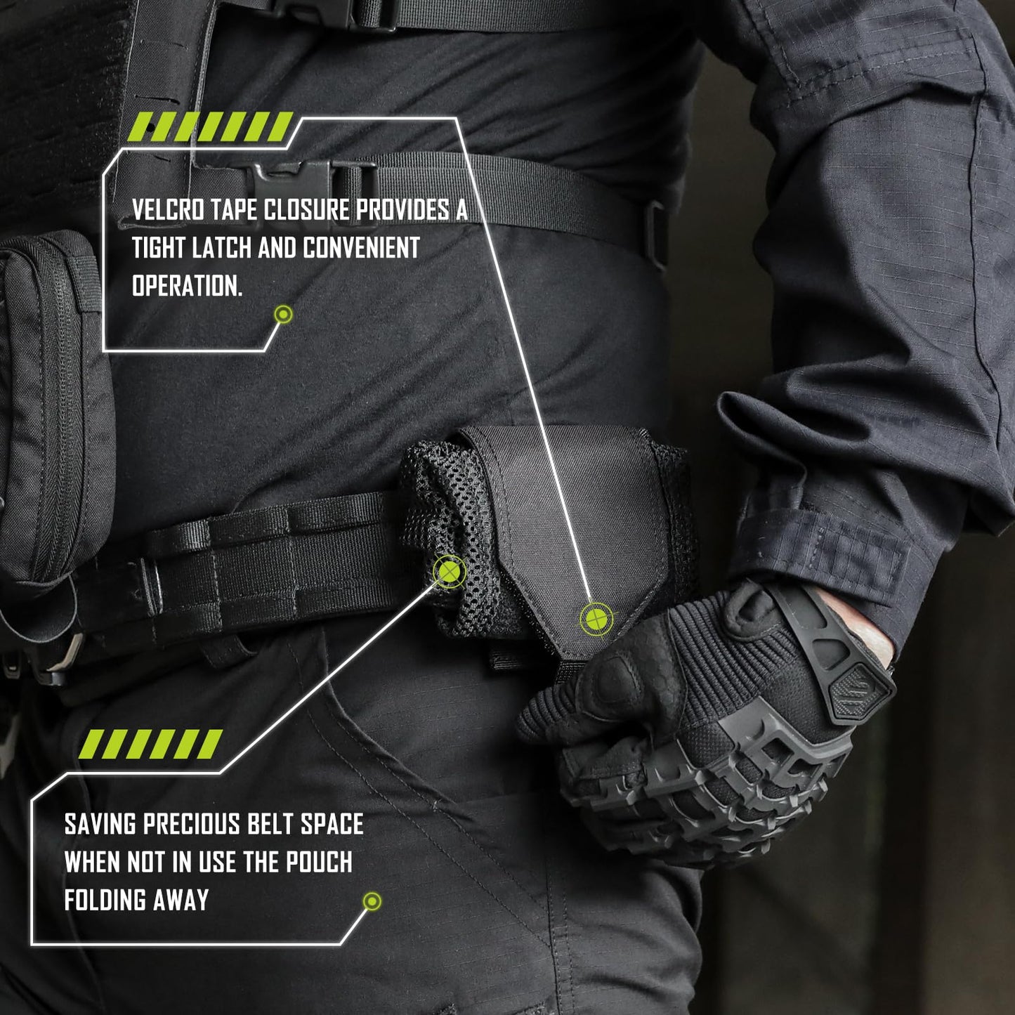 WYNEX Tactical Molle Dump Pouch,Roll-Up Drawstring Magazine Utility Pouch Folding Dump Bag