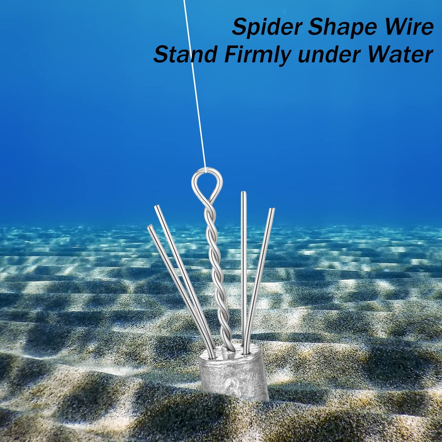 Jenaai Sputnik Sinker Long Tail Surf Fishing Weights Spider Weights for Saltwater Equipment Fishing Ocean Beach Casting Fishing Bottom Holder, Silver (1 Oz-8 oz,7 Pcs)