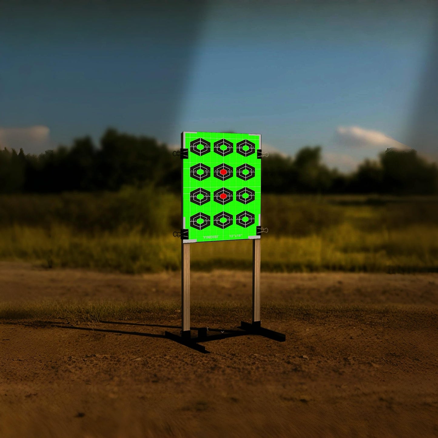 12x18 inch Fluorescent Green Diamond Grid Targets with White Grid Lines,High Contrast, NonReflective Surface, Includes Carrying Bag, 25 Sheets,Ideal for Handguns, Rifles, Airguns, BB Guns