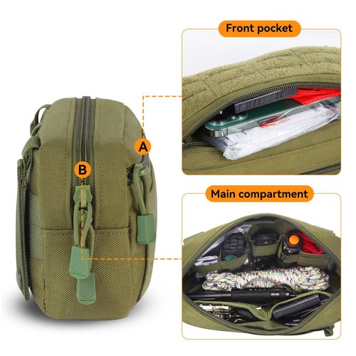 HAYUNEVER Tactical Molle Admin Pouch, Utility EDC Tool Pouch Waist Pack for Vest Battle Belt Accessory Bag