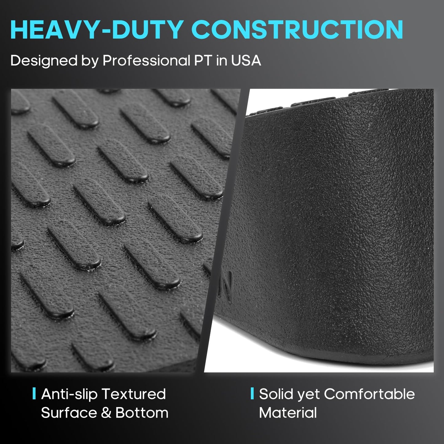 Squat Wedge Elevated Squats Block: Portable Knees Over Toes Ergonomic Equipment Calf Raise Exercise Platform for Full Range of Motion Improve Strength Stability and Mobility