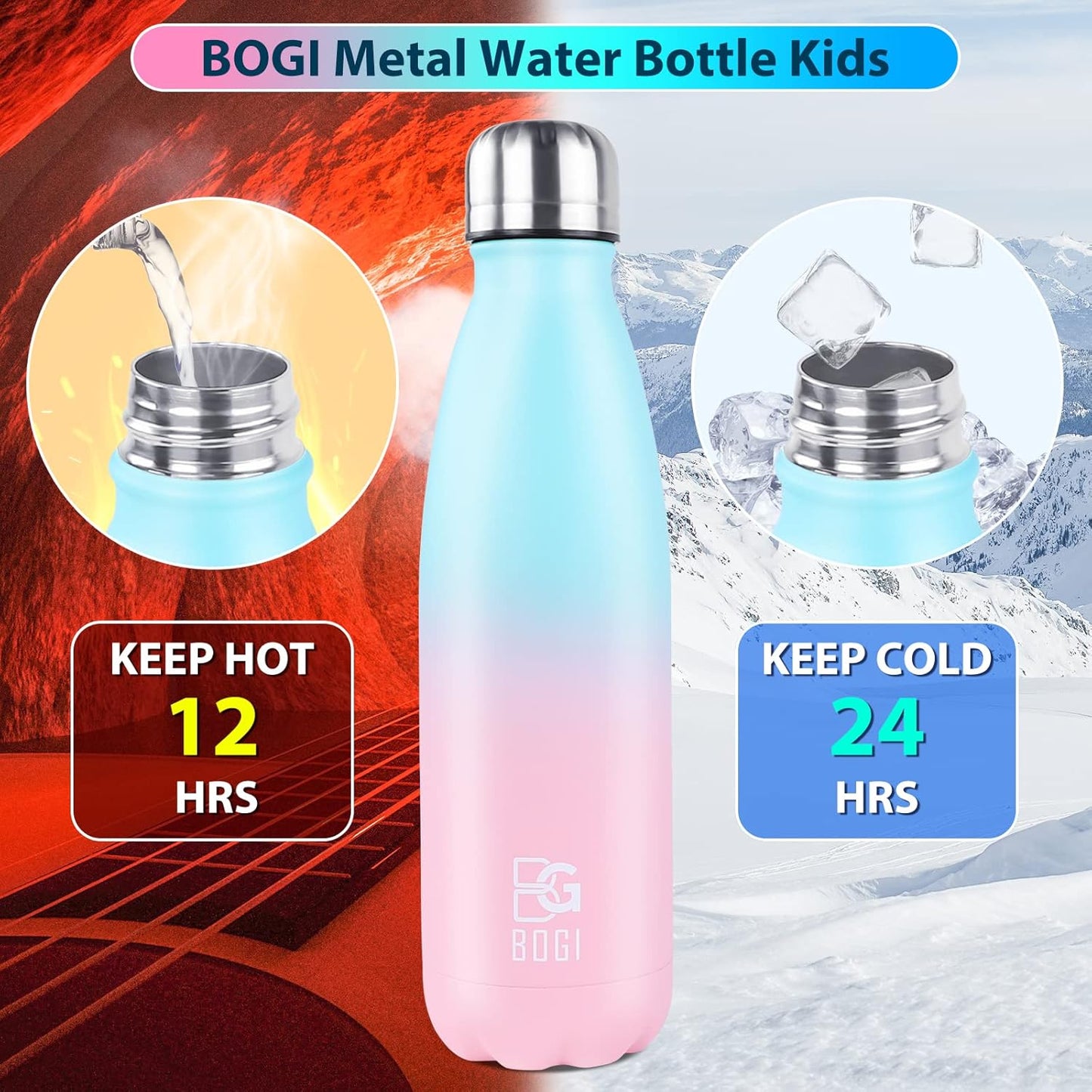17oz Insulated Stainless Steel Water Bottle | Leak-Proof | Hot Pink for Outdoor Sports