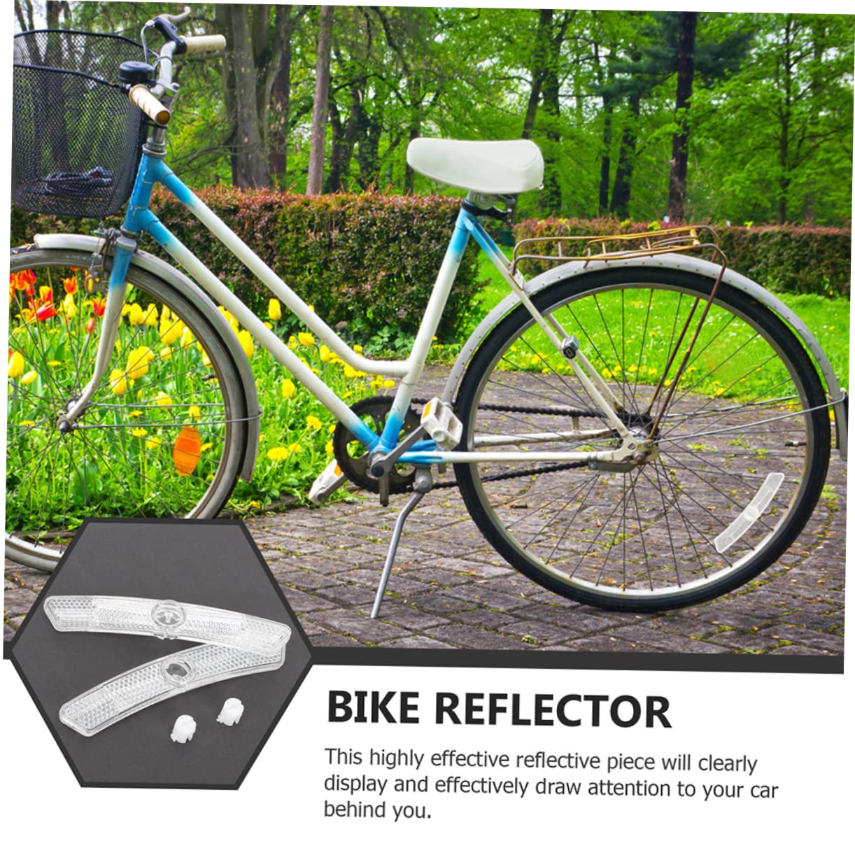 Kisangel 10pcs Bike Wheel Reflectors Night Safety Plastic Bicycle Reflectors White Bike Tire Decor for Night Riding Accessories
