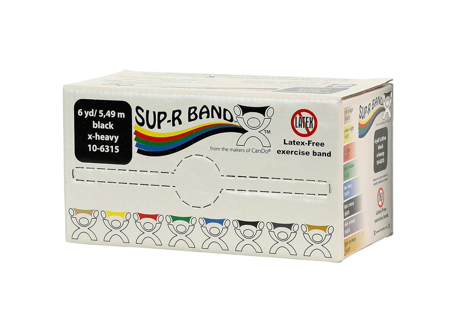 CanDo 10-6323 Sup-R Latex Free Exercise Band, 50yds Length, Green-Medium