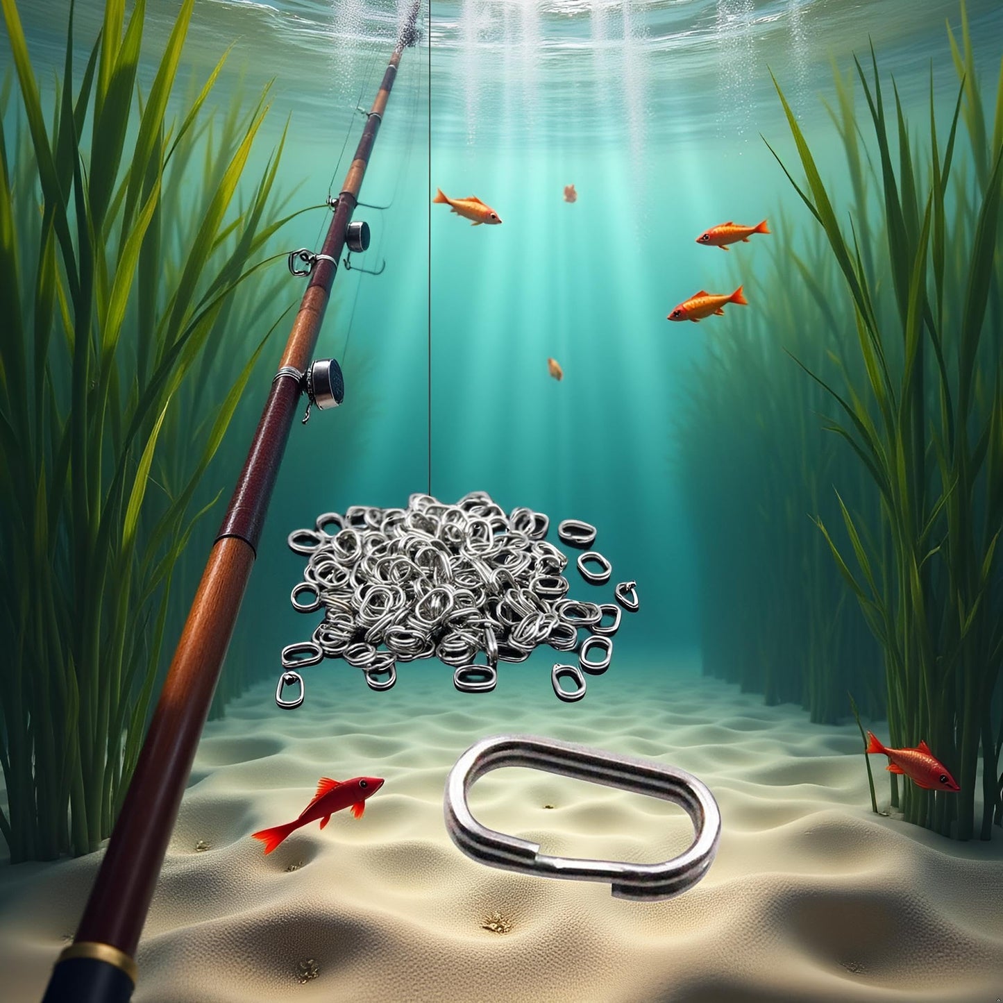100Pcs Fishing Split Rings Stainless Steel Fishing Oval Split Rings Swivel Snap Carp Fishing Tackle Chain Connector Heavy Duty Split Rings Size Wire Diameter Terminal Tackle and Accessories 0.7mm