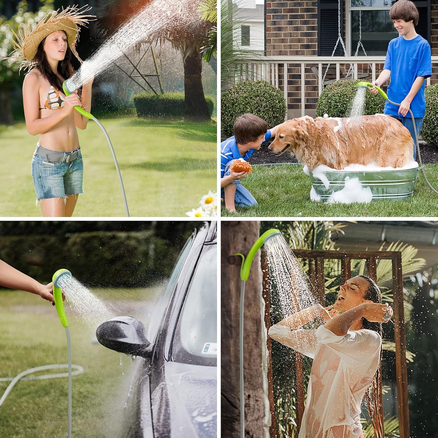 KEDSUM Portable Shower, Portable Camp Shower Pump with Rechargeable Battery, Portable Shower for Camping, Portable Outdoor Shower Head for Camping, Hiking, Traveling(+ Handheld Sprayer)