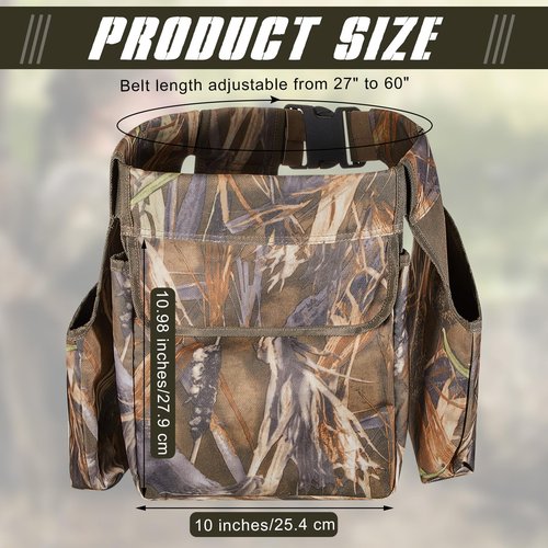 Huhumy 2 Pcs Adjustable Dove Belt with Shell Bags Breathable Dove Hunting Belt Shooting Game Bag with Water Bottle Carrier for Men Gear Field Accessories, 600d Oxford Cloth, 29 x 10.98 x 10 Inch