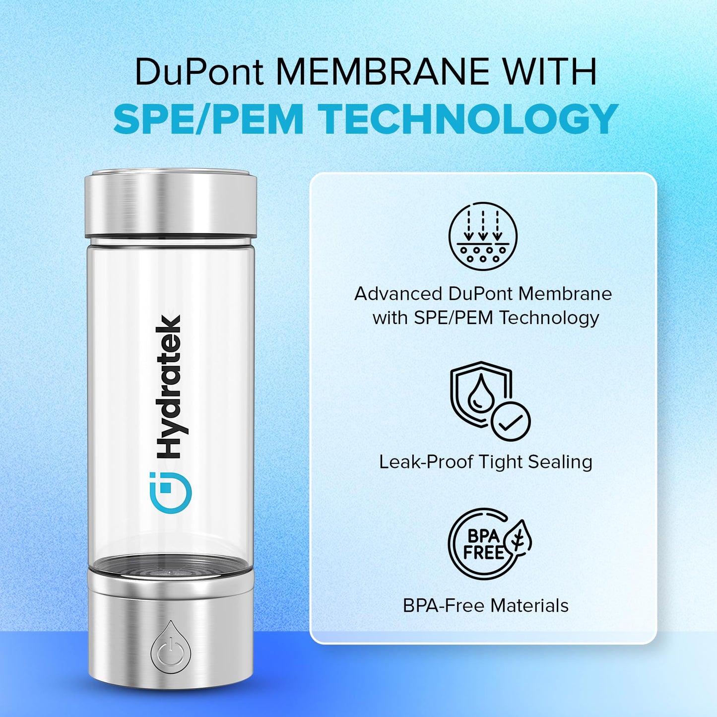 Hydrogen Water Bottle Generator with SPE/PEM Technology, Ionized Water Bottle, Portable Hydrogen Water Ionizer Machine 420 ml for Gym, Hiking, Cycling, Running & Outdoor Use