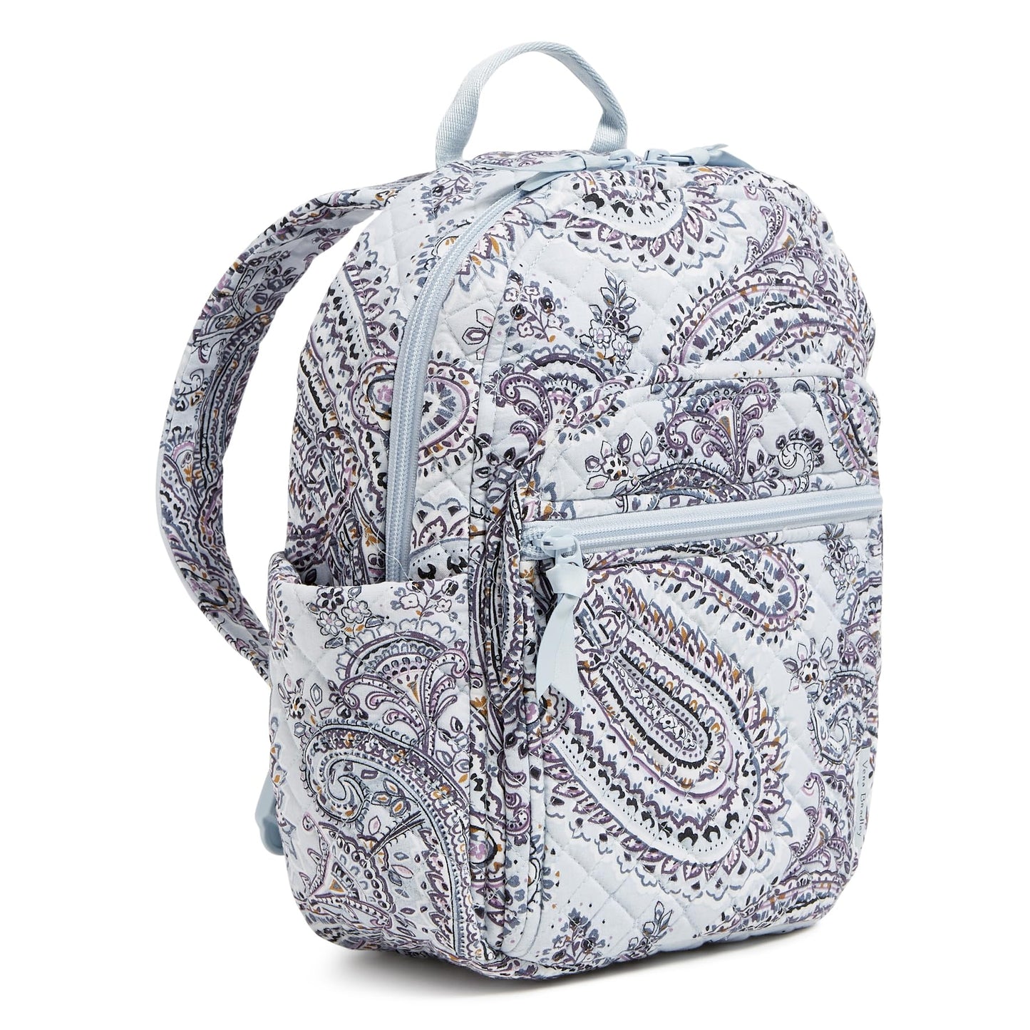 Vera Bradley Women's Cotton Small Backpack, Soft Sky Paisley, One Size