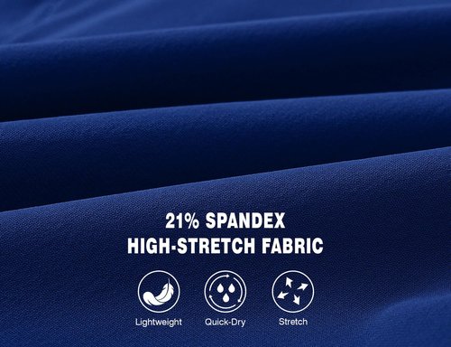 Rdruko Men's Golf Shorts Stretch Dry Fit 9" Lightweight Casual Dress Shorts with Pockets(Royal Blue, US 34)