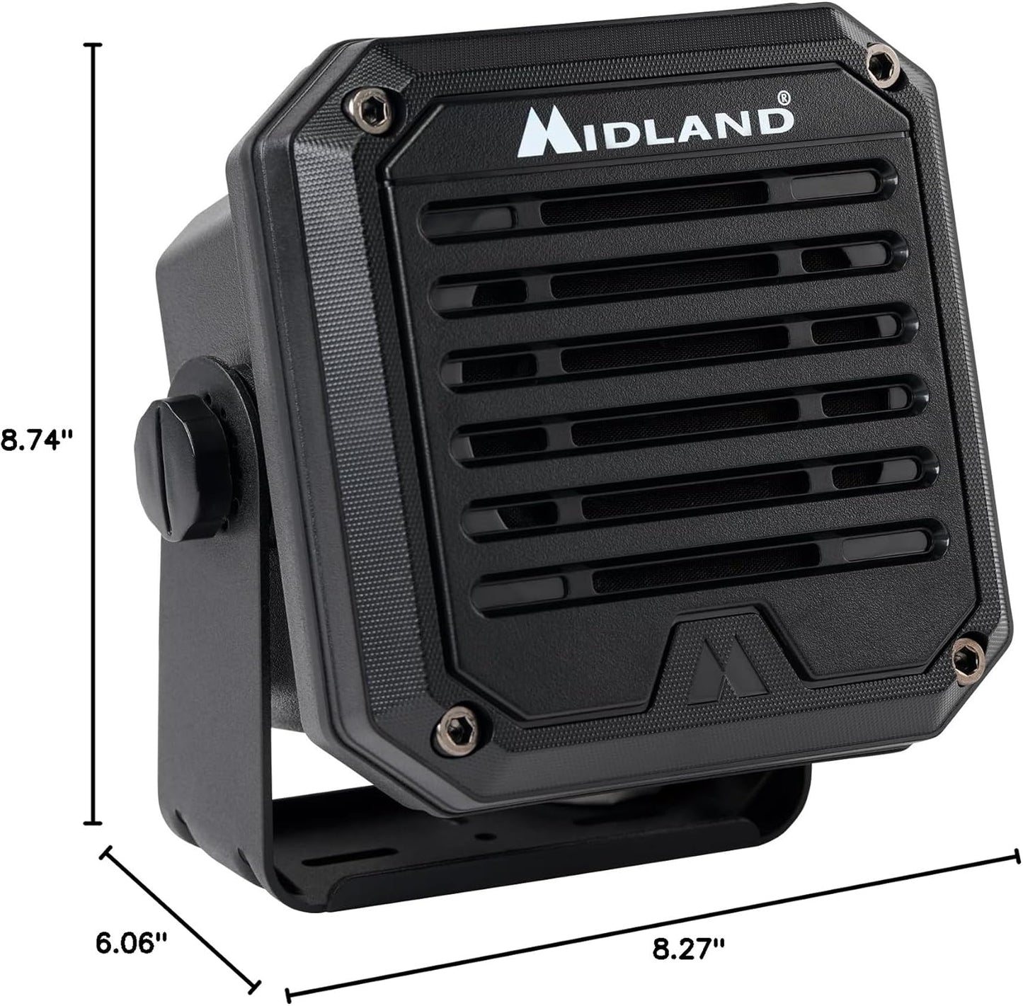 Midland - SPKMINI Mini External Speaker - Waterproof, 10 Watts, 3.5mm Plug - Compatible with All Mobile CB, GMRS, HAM and Amateur Radios