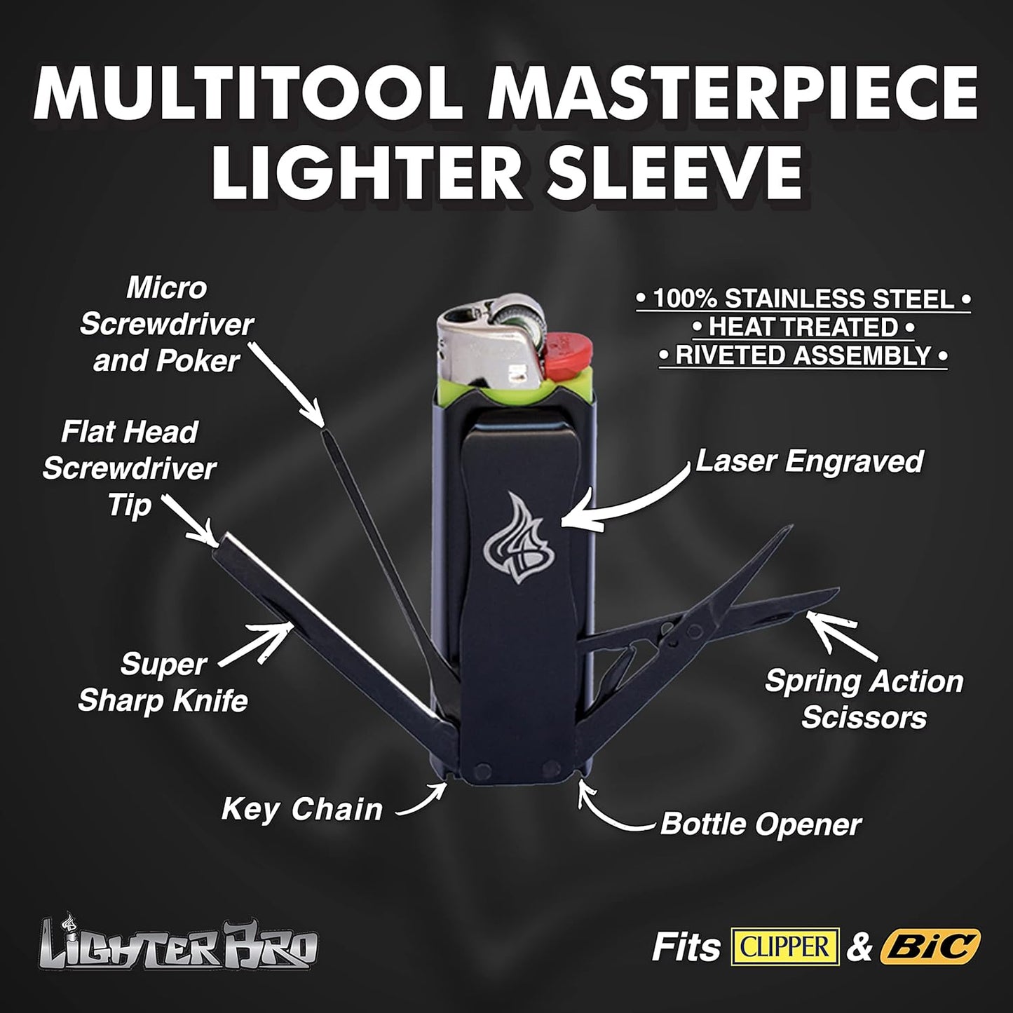 LighterBro Stainless Steel Lighter Sleeve