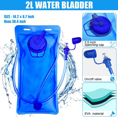 Cunno 3 Pcs Hydration Backpack with 3 Pcs 2l Water Bladder Water Backpack Hydration Pack for Camping Hiking Cycling Running Climbing Biking(Black, Blue, Green)