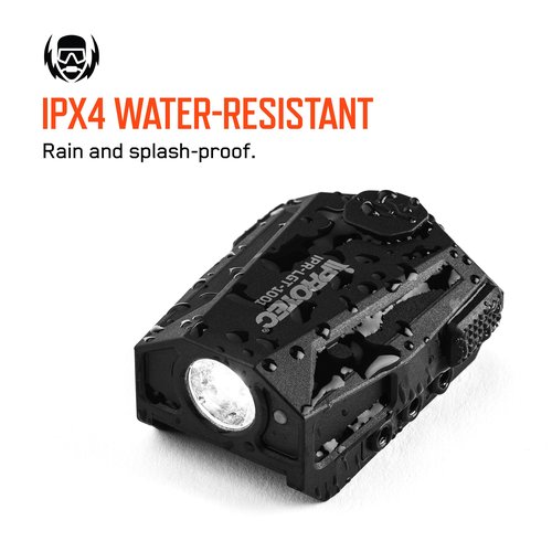iProtec MYCRO Rail Mount Flashlight RM300, 4 Light Modes, Ambidextrous, and Rechargeable Rail Mount Flashlight