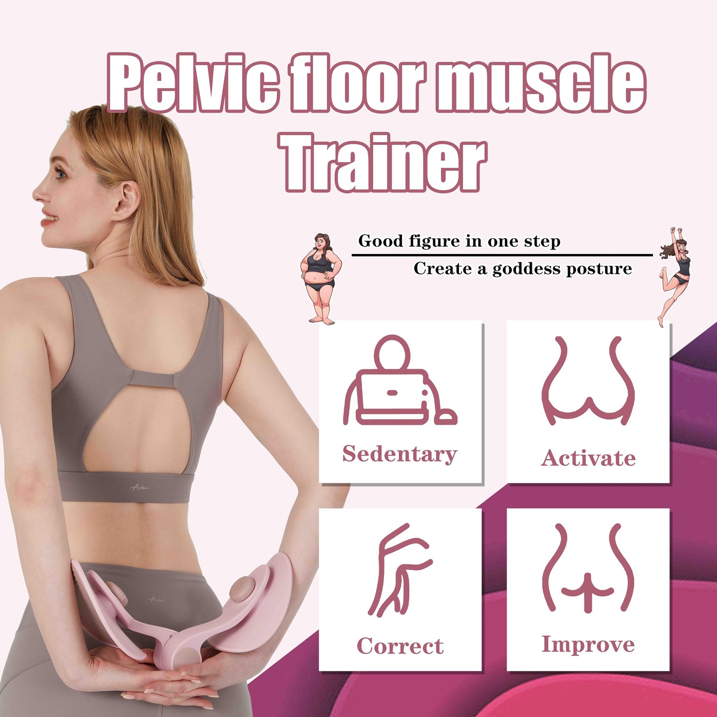 Kegel Sports Products/Thin Leg Artifact/Thigh Trainer/Pelvic Floor Muscle Trainer/Inner Thigh Toner/Postpartum Rehabilitation Pelvic Floor/Family Fitness Sports Equipment (Blue)