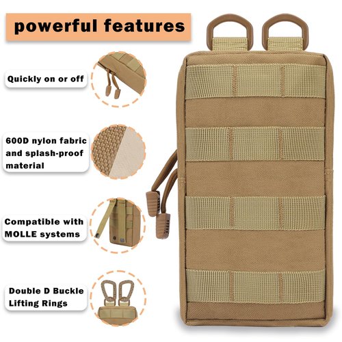 Phoking 2 Pack Molle Pouch Versatile Tactical EDC Pouches Molle Compact Organizer Water-Resistant Utility Pouch