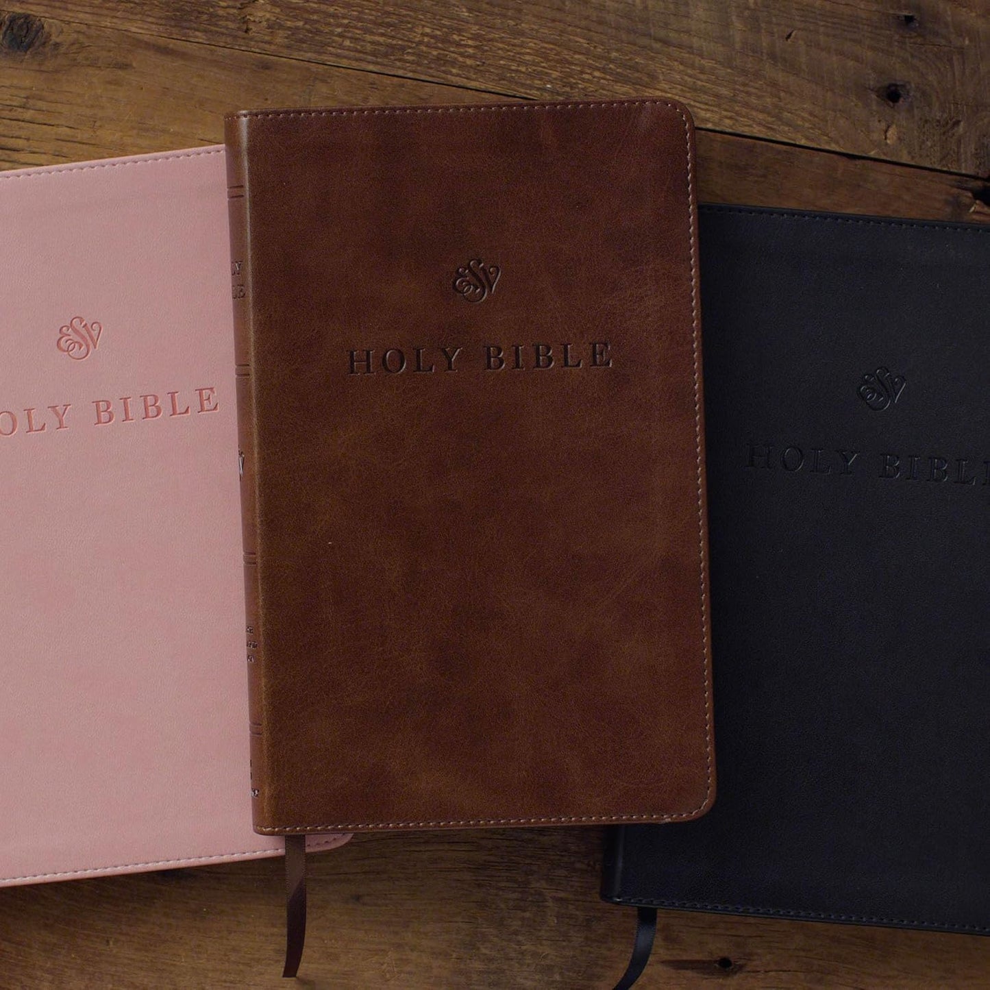 Custom Personalized Pink ESV Bible | Small Text | Blush Pink Engraved Name | Faux Leather Premium Church Bible | English Standard Version Translation with Lay Flat Design