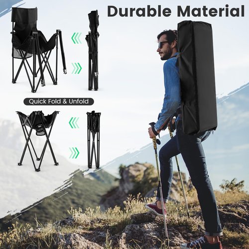 Giantex Camping Chair and Table Set - 3 Pack Folding Beach Chair with Side Table, 2 Cup Holders, Storage Pockets, Carrying Bag, 400 lbs Capacity Hammock Camping Chair for Fishing, Hiking, Picnic, BBQ