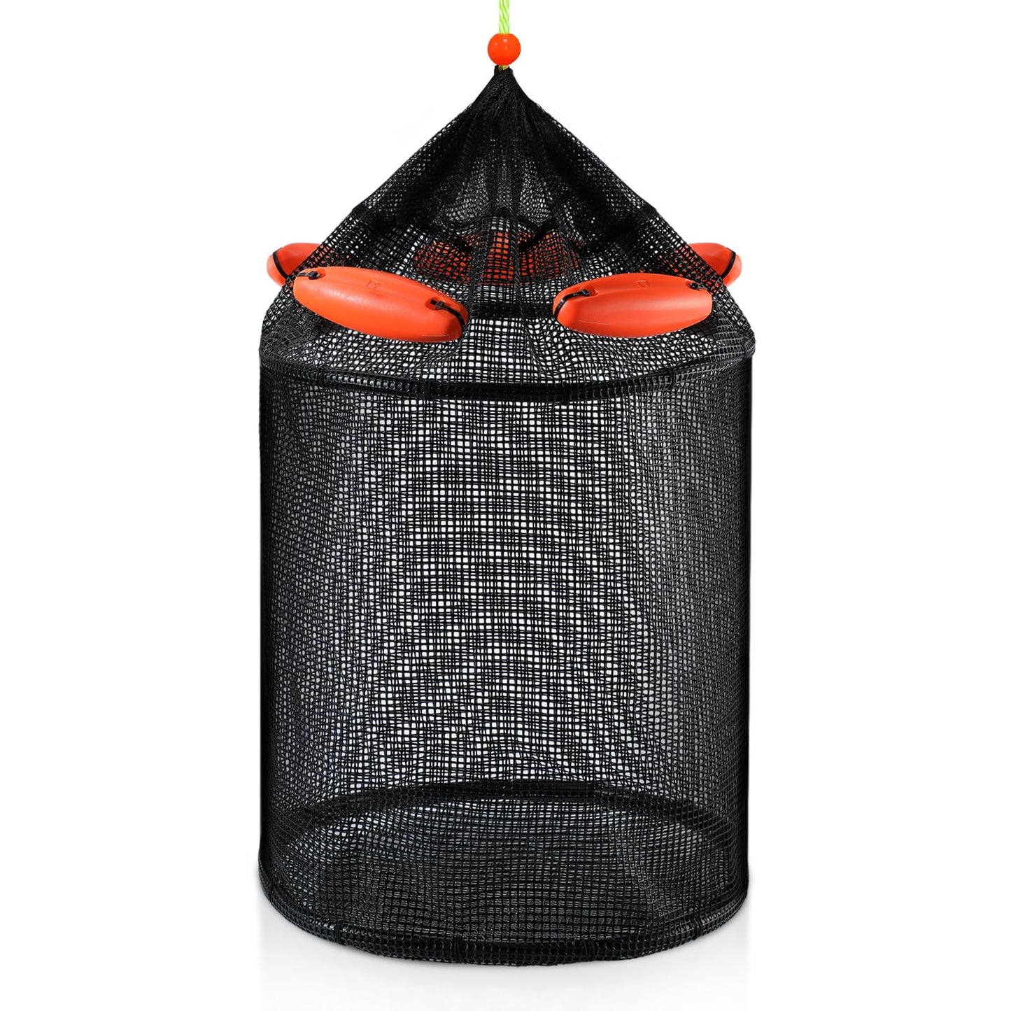 Extra Large Foldable Floating Fishing Basket for Live Caught Fish, Floatable Fishing Net Basket, Heavy Duty Coated Portable Fish Basket