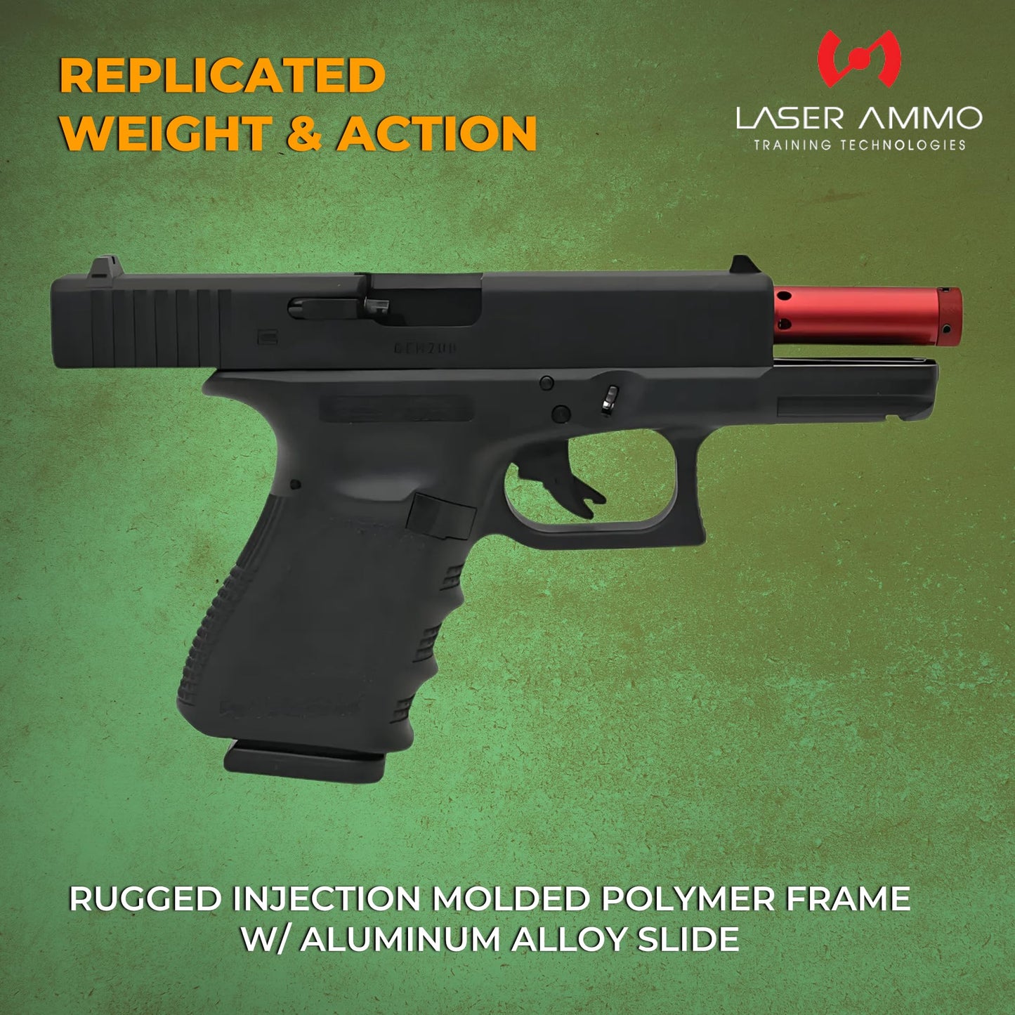 Laser Ammo Recoil Enabled SureStrike Training Laser Device (Class I, 3.5mW) for use Training Targets and Systems (Glock 19 (Red Laser))