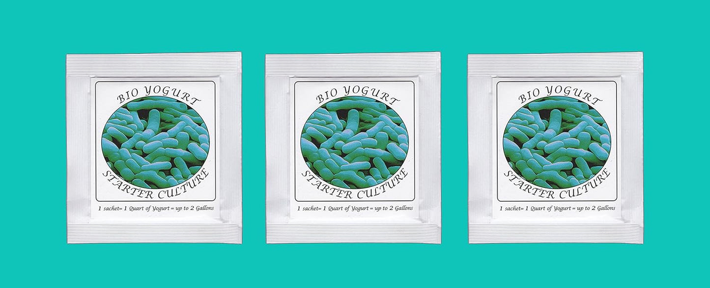 Yogurt Starter Cultures - Pack of 3 Freeze-dried Culture Sachets for Bifido Yogurt