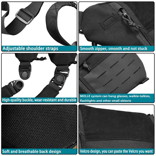 GAZJYUSP Sling Bag-Anti-theft Crossbody Shoulder Bag for Men and Women Anti Theft Travel Bag Concealed Carry of Handgun for Casual Stealth Personal Pocket Bag (Black)