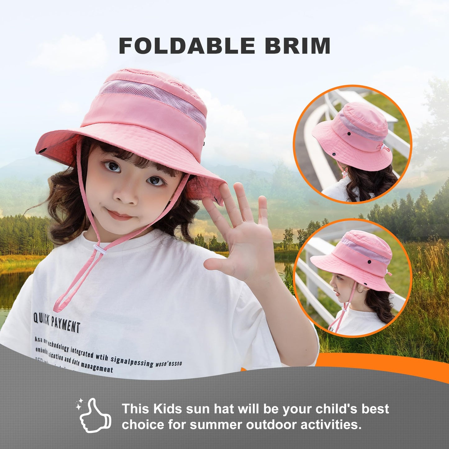 Kids Mosquito Head Net Hat - Bug Cap UPF 50+ Sun Protection for Beekeeping Garden Fishing