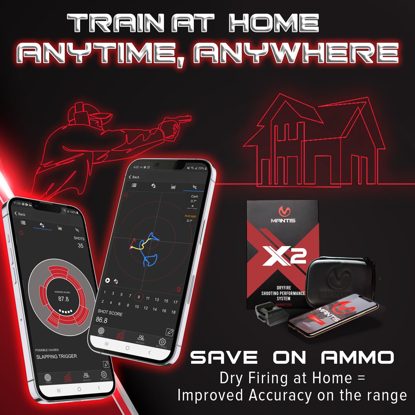 Mantis X2 Dry Fire Training System + Universal MagRail Magazine Floor Plate Adapter