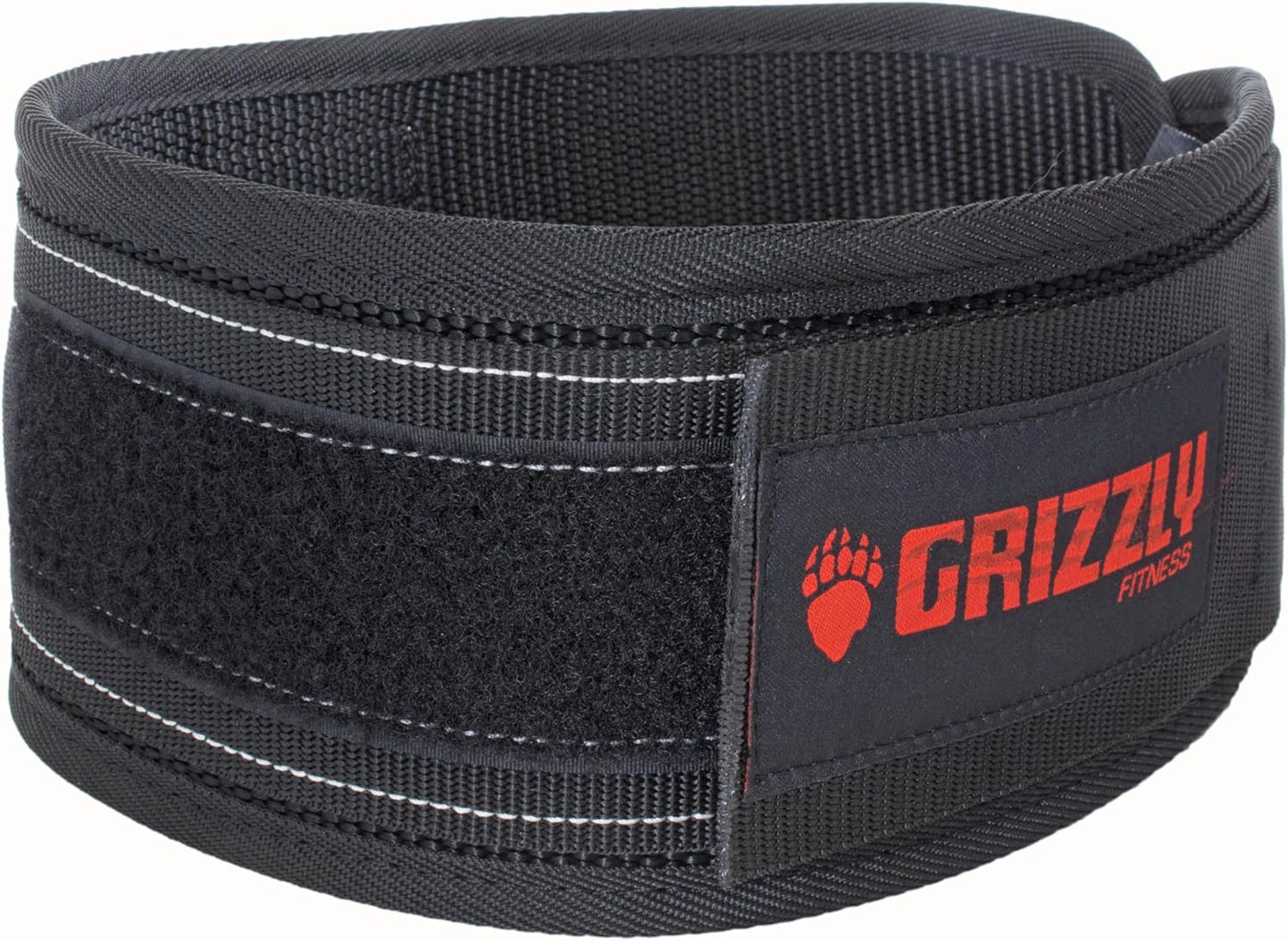 Grizzly Fitness 4" Bearhugger Nylon Weightlifting Belt | Intended for Lightweight Training | Polypropylene Sling Fabric With Military Web | Hook & Loop Closure | Roller Buckle