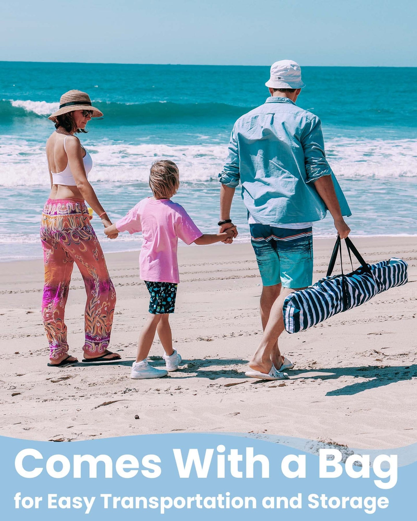 Qipi Beach Cabana - Easy to Set Up Canopy, Waterproof, Portable 6' x 6' Beach Shelter, Included Side Wall, Shade with UPF 50+ UV Protection for Kids, Family & Friends