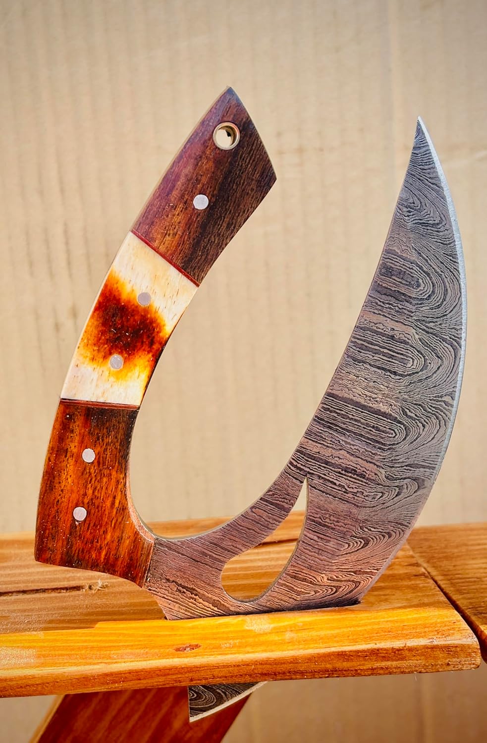 TTC-111 Custom Handmade Ulu kitchen Knife -Wood Handle (TTC-111)