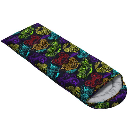 QOOMO Truck Printed Camping Sleeping Bags,3 Season Warm & Cool Weather,Lightweight,Waterproof Sleeping Bags for Adults Kids Boys,Traveling,and Outdoors,Camping Gear Equipment,31x90inch