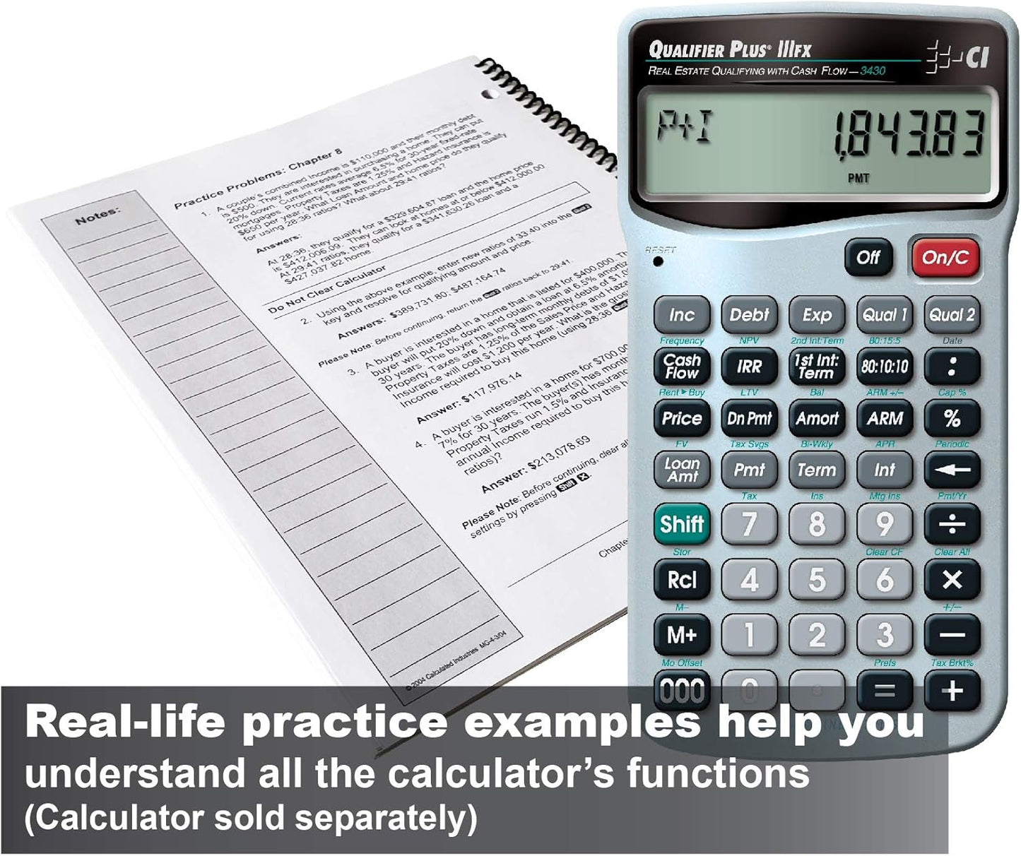 Calculated Industries 2128 Qualifier Plus Training Program Workbook for Qualifier Plus IIIx and IIIfx Real Estate Finance Calculators | 3 Modules: Basic, Comprehensive, Intro to Commercial Investment