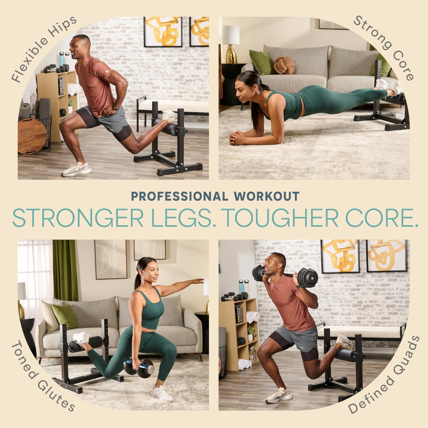 Lifepro Bulgarian Split Squat Stand Max – Adjustable Single Leg Squat Roller Stand for Split Squats & Lunges – 330lb Capacity and 7 Height Levels Padded Foam Roller for Home Gym & Leg Training