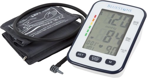 Blood Pressure Cuff - Electronic Digital Upper Arm Heart Monitor with LCD Screen - Personal Health Tracking Device for Hypertension by Bluestone