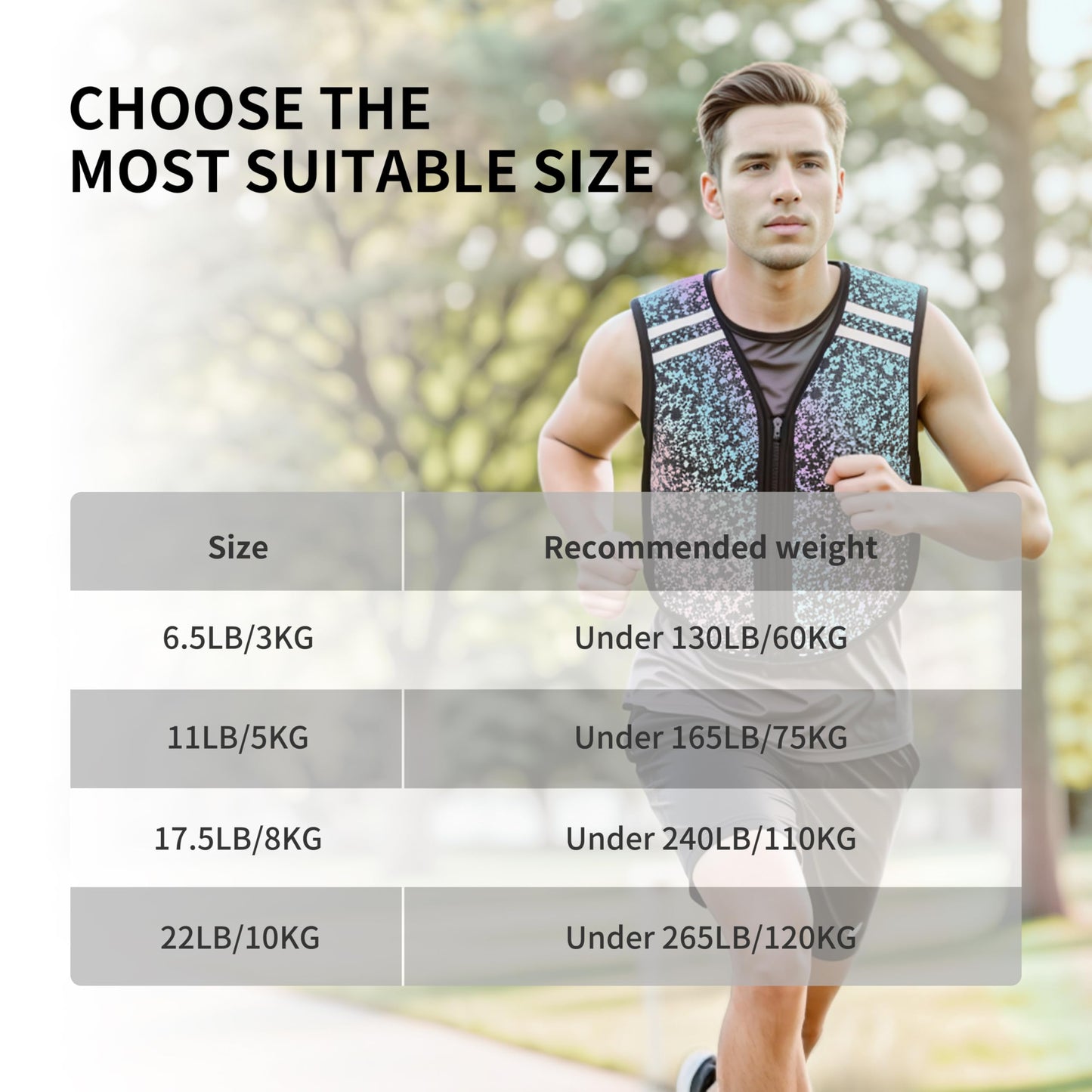 PROIRON Weighted Vest Soft Washable for Men Women Kids 6.5lbs/11lbs/17.5lbs/22lbs,Fully Reflective Running Weight Vest,No Leakage Weighted Vest for Fitness,Workout,Weight Loss,Strength Training
