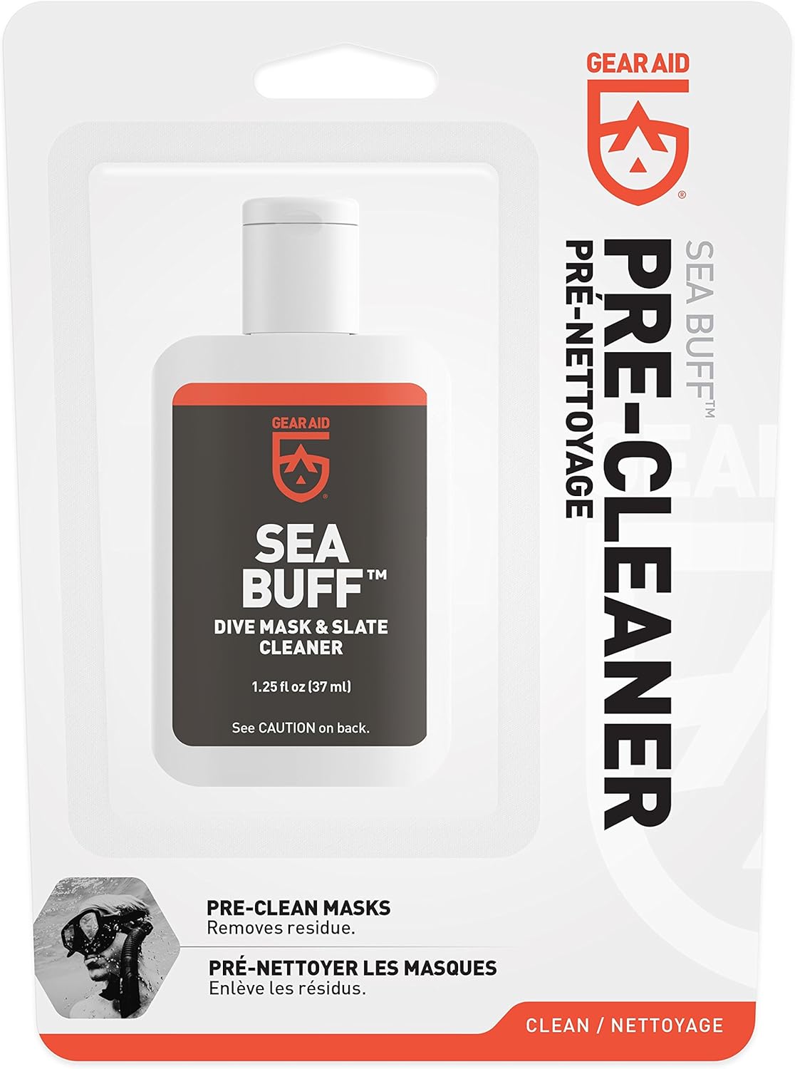 GEAR AID Sea Buff Dive Mask and Slate Cleaner, 1.25 fl oz, Clear