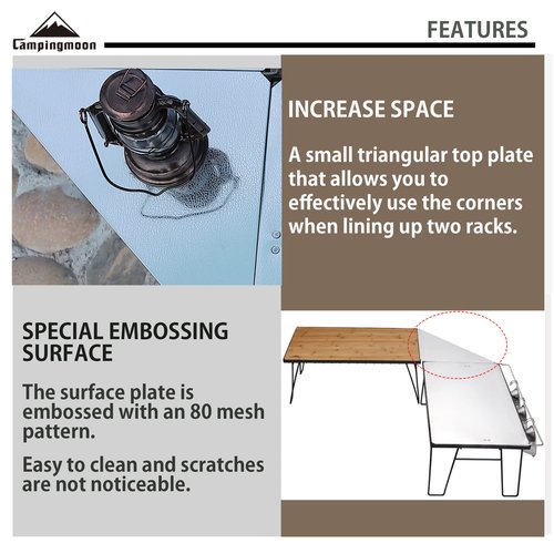 camping moon Corner Extension for Field Rack Stainless Steel Embossing T-2306