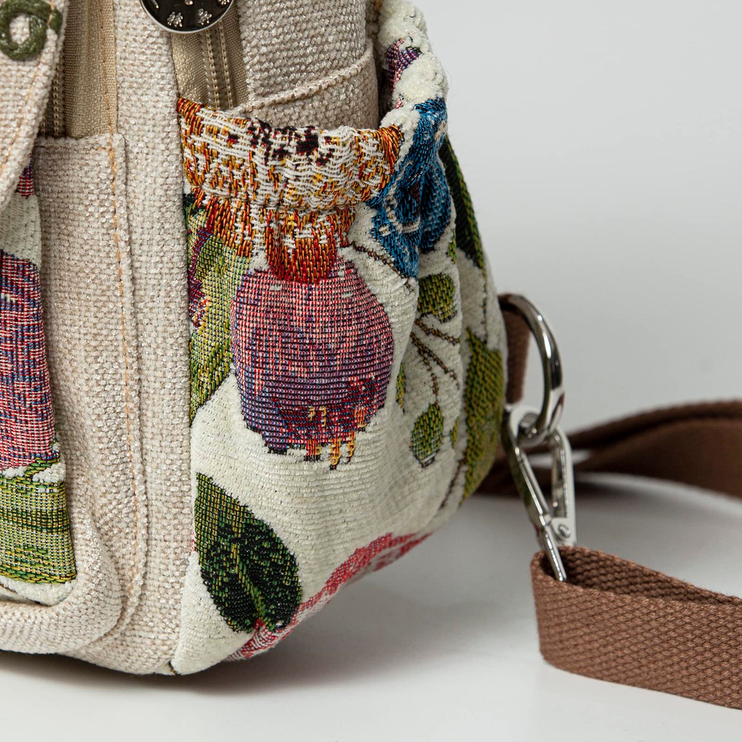 LOZENY Casual Canvas Backpack,Cotton Woven,Versatile hand-woven cotton linen bag small shoulder small fresh light fashion lightweight cloth leisure art backpack