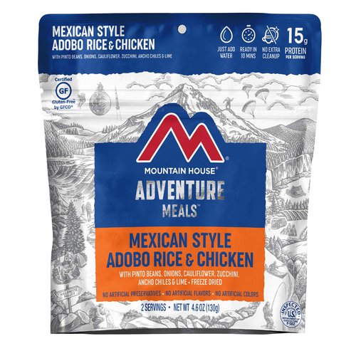 Mountain House Mexican Style Adobo Rice & Chicken | Freeze Dried Backpacking & Camping Food | 2-Servings | Gluten-Free & Lasagna with Meat Sauce | Freeze Dried Backpacking & Camping Food |2 Servings