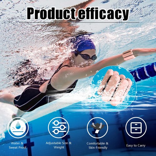 TIMOOU Ankle Weights for Women Men, Adjustable Wrist Weighted Bracelet for Home Gym Workout, Walking, Running, Travel, Pilate, Yoga, Exercise,Barre,Strength Training. Set of 2 (1Lb Each) (Flesh Pink)
