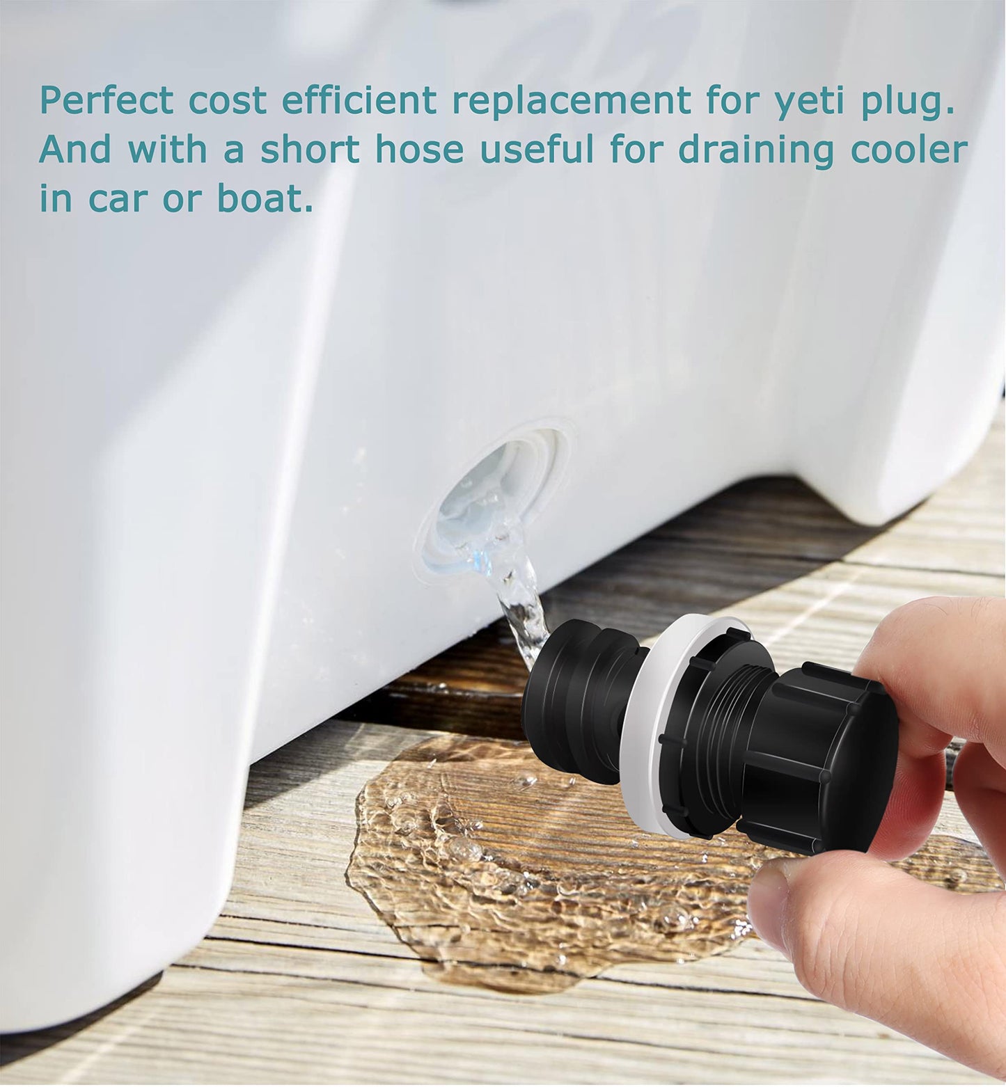 Cooler Drain Plug Hose Connection Compatible with Yeti Cooler,Cooler Drain Plug Replacement for Yeti's Line of Roadie, Tundra, and Tank Coolers,Coolers Leak-Proof Accessories