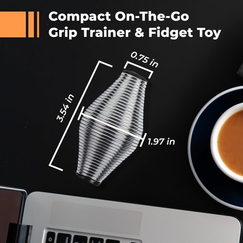 Spring Stress Therapy Ball & Hand Squeeze Ball - Fidget & Strength Trainer - Hand Exerciser Grip Strengthener & Squishy Tools for Wrist Rehab, Stress Relief Hand & Finger Therapy Squeeze Ball