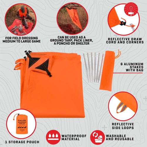 Allen Company Backcountry Game Tarp, 4’ x 4’9,” Blaze Orange