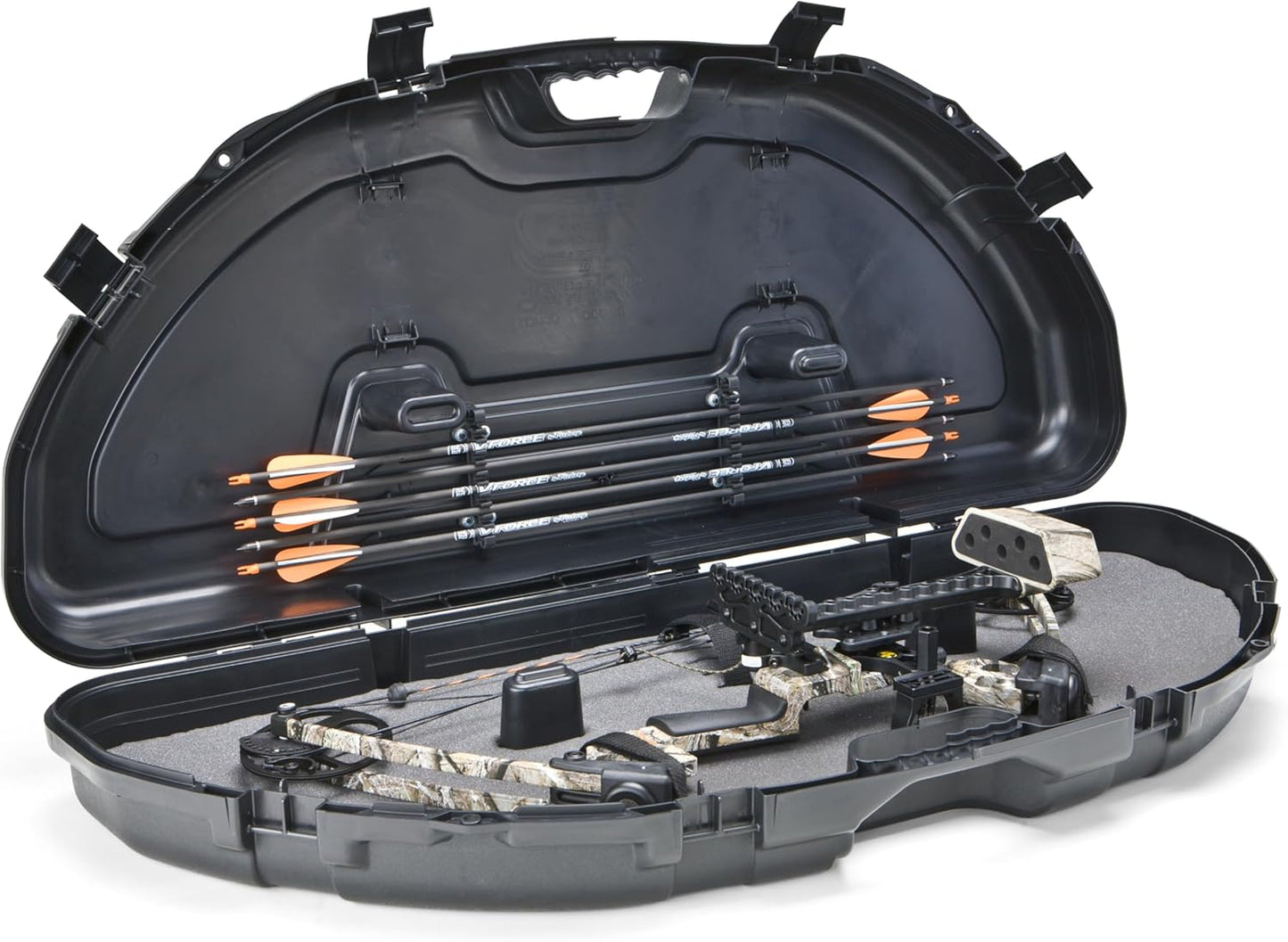 Plano Protector Compact Bow Case, Black, Hard Bow Case, Holds up to Five Arrows, Anti-Crush Archery Storage and Protection