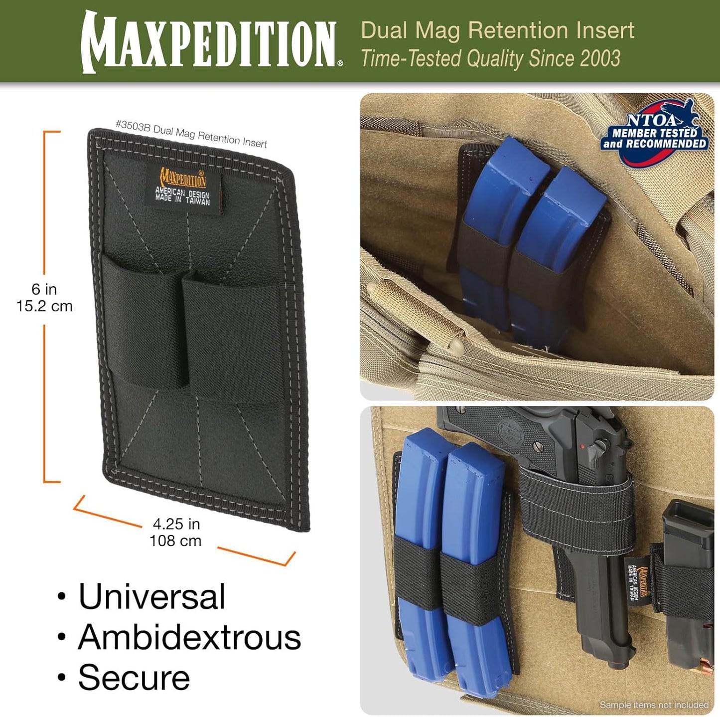 Dual Mag Retention Insert (Black)