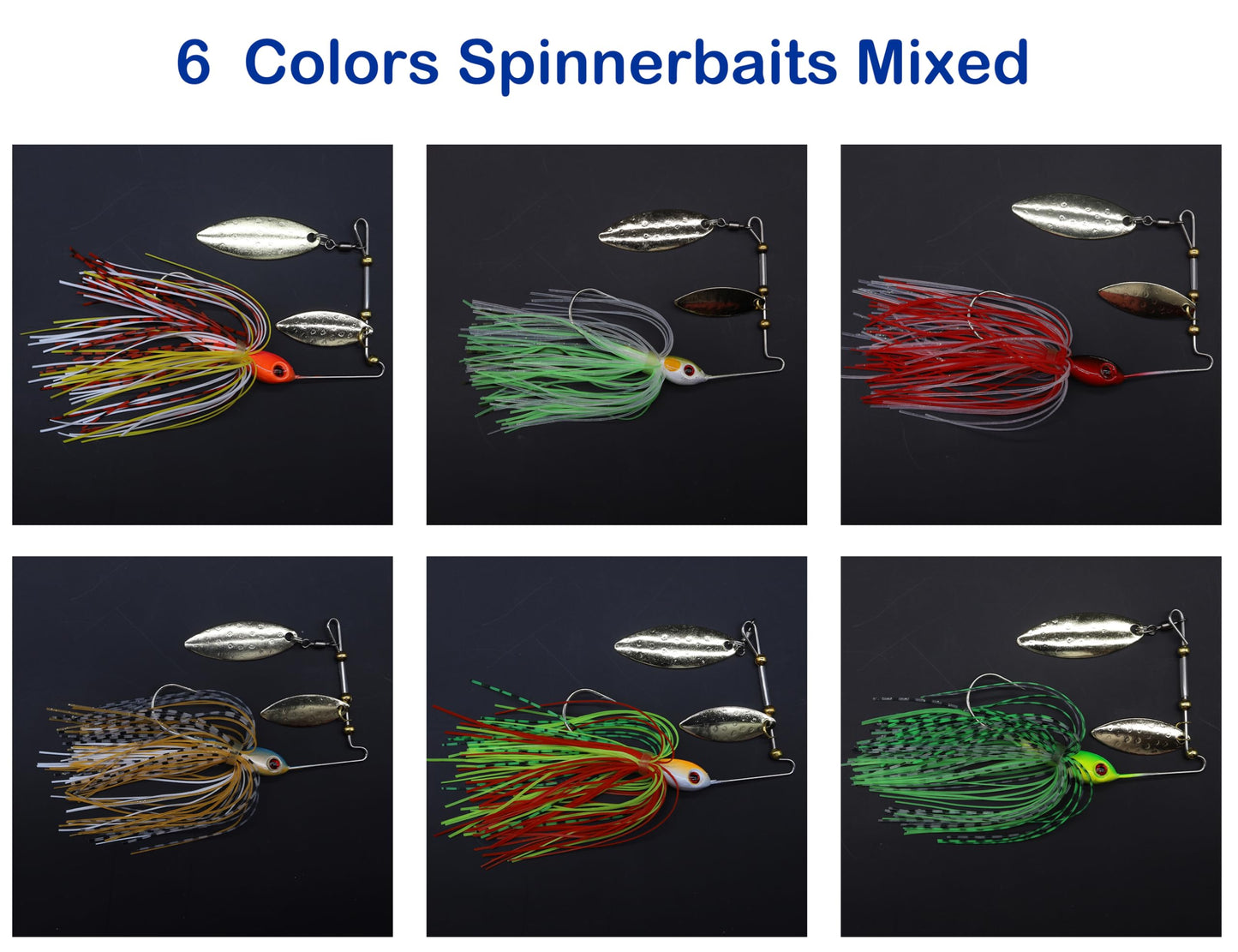 Spinnerbait Fishing Lures Hard Metal Lures kit Jig Spinner Baits for Freshwater Saltwater Fishing (12)